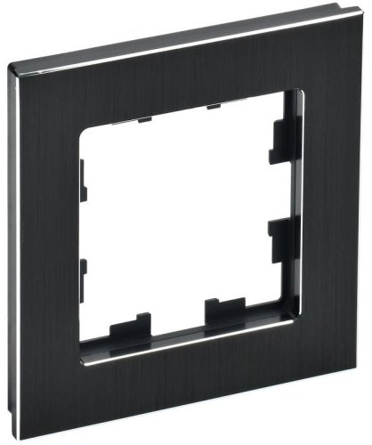 Рамка универсальная IEK Brite РУ-1-1-БрЧ 1-м. металл черный картинка